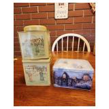 Katy Greenaway tins, Thomas kinkade tin