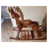 Vintage wooden rocking horse 42x36