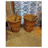 2 wood baskets 15.5 x 19