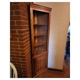 21W x 71H x 9D wooden corner shelf cabinet