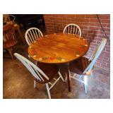 42x30 round heart table with 4 chairs