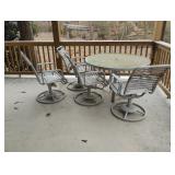 Patio table 48 x 27.5 with 3 rockers 19 x 35 x 19