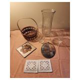 Vases, sun catchers, basket