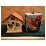 Birdhouse and bird tissue cover, Dixie classic