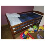Solid Wood Twin Sz Bunk Bed Top w/ Ladder