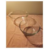 Anchor Hocking and Pyrex clear glass bowls