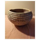 Sweetgrass Basket Woven Folk Art 8 x5.5.