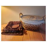 Basket with lid, square baskets