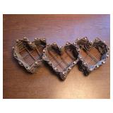 3 Heart Shaped Woven Vine Wall Decor 12ï¿½"W 6"T