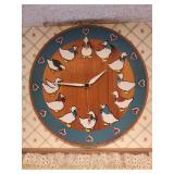 11" wooden duck wooden clock