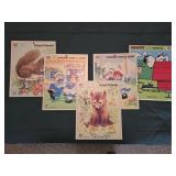 5 Vintage Puzzles 14ï¿½"x 11ï¿½"