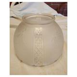 VINTAGE FROSTED  GLASS GLOBE / SHADE SUNFLOWER