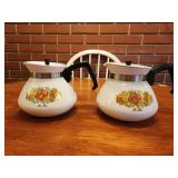2 vintage CorningWare 6-cup teapot in the "Spice