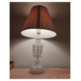 Glass lamp with shade. Works 20" tall