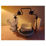 Metal utensil plate holder