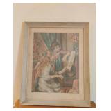 The Music Lesson by Auguste Renoir framed