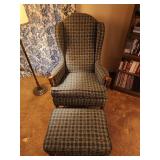 29x41x30 country blue heart chair and ottoman
