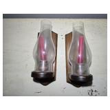 2 Wooden Wall Sconce Candle Holders