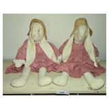 2 Plush Floppy Ear Country Rabbits 26"