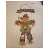 23" scarecrow metal welcome sign