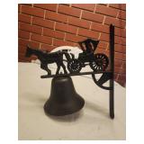 Vintage Cast Iron Horse Buggy Dinner Bell Wall