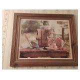 Ice cream photo In a vintage wood frame 24.5 x