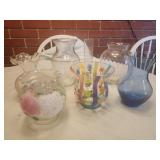 7 glass flower vases