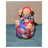 4" Ceramic Bear On Box of Chocolates