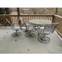 Patio table 48 x 27.5 with 3 rockers 19 x 35 x 19 Patio table 48 x 27.5 with 3 rockers 19 x 35 x 19