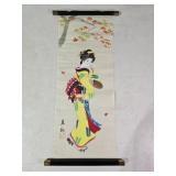 Vintage Japanese Hanging Scroll Painting 22"x 9ï¿½"
