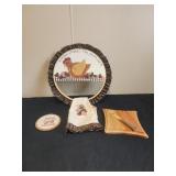 Kitchen decor, cutting board with knife