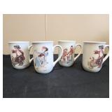 4 Collectible Norman Rockwell mugs
