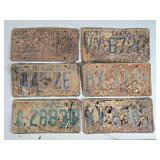 6 Vintage North Carolina Liscense Plates