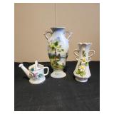 MCM vases and ornate water can Halsey import co