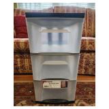 3 drawer plastic cart