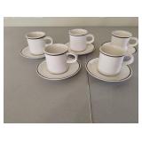 Espresso miniature cups and saucers. 5 sets