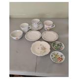 Vintage China small plates, cups and small bowls