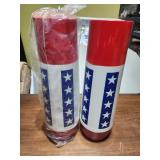Vintage thermo serve 2 tall thermos stars red