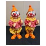 2 Vintage JSNY Mechanic Plastic Clown Bank Cloth