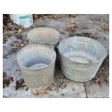 3 Galvanized Buckets