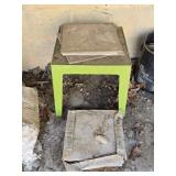 Green Plastic Table & 12"  Floor Tiles