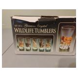 Set of 6 genuine crystal wildlife tumblers