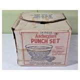 Vtg Anchorhlass 14 Pc. Punch Set