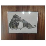 Kushner South American Jaguar framed artwork 24 x