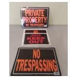 No Trespassing and Private Property metal 14 x 10