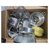 Box of Pots, Pans, Toaster & more