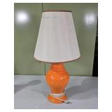 Ceramic Orange Lamp 22" tall