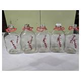 5- Vtg Byrne Glass Milk Bottles