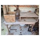 Wooden Table 21"x 48" & Wooden Crates
