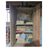 Wooden Shelf with Contents